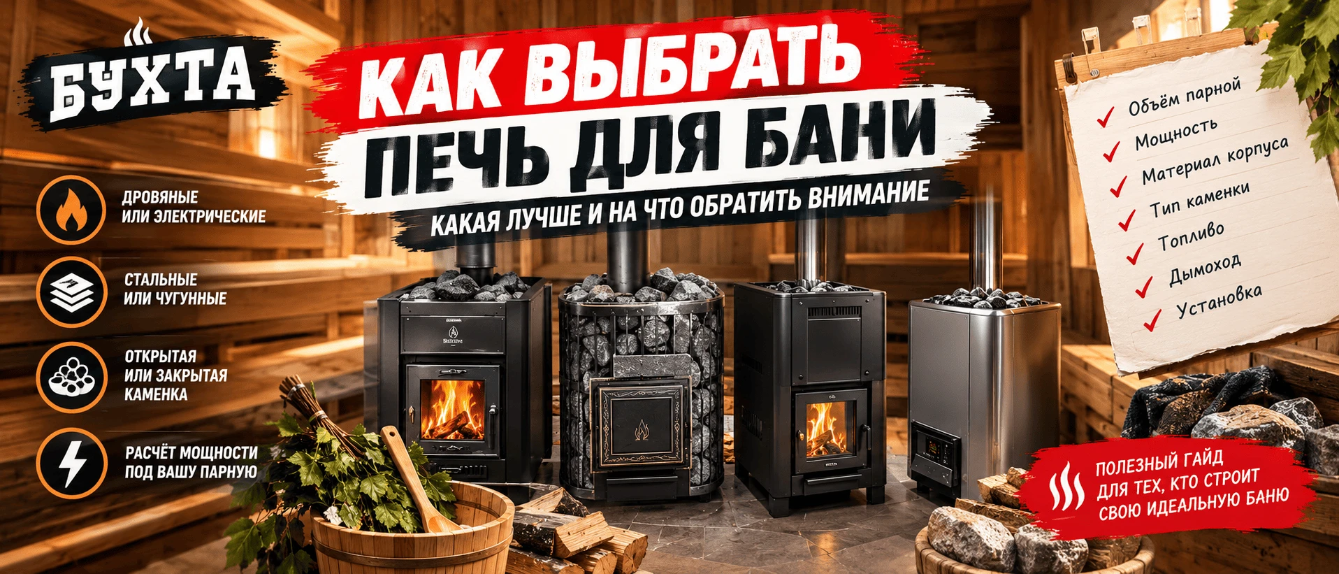 Как выбрать печь для бани: какая лучше и на что обратить внимание