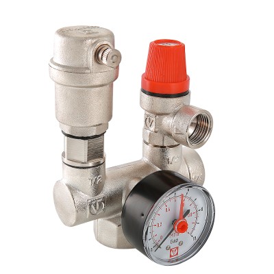 Групп�� безопасности с латунным корпусом (с манометрами 0-4 бар ) VT.460.0.3, страна происх. Китай