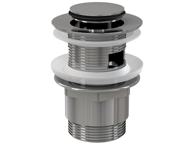 Водослив для умывальника click/clack 5/4, цельнометаллический с малой заглушкой, Alcaplast, арт.A39