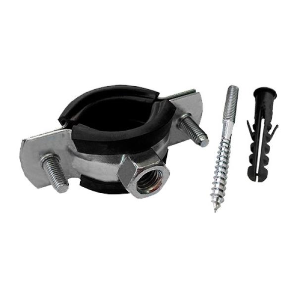 Хомут (РМ) оцинк.с резин. уплотнением VALFEX 3/4" (26-30) (в компл. шпилька М8*80 и дюбель) (120)