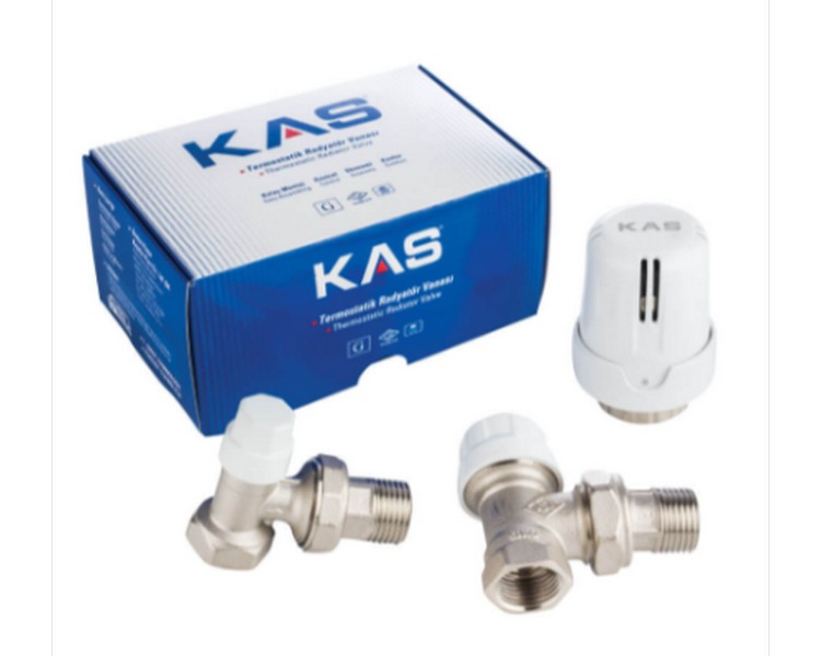 1301305-KAS-20, Набор кранов вентильных для подключения радиатора 1/2 (угловой), стр. пр. Турция