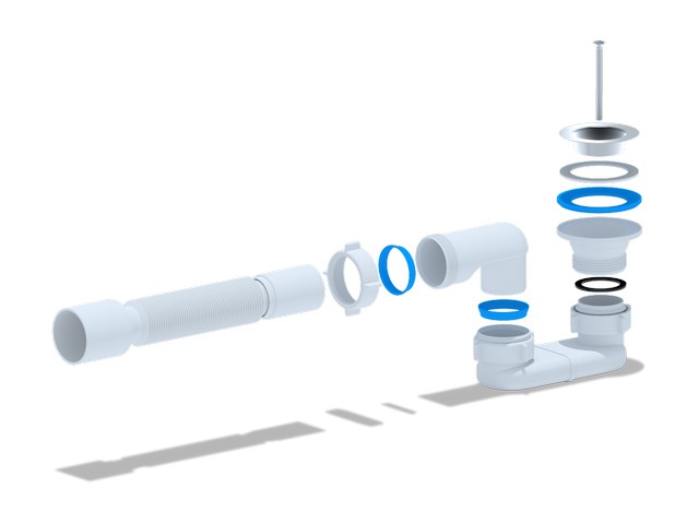Сифон Ани для душевого поддона плоский 1 1/2 с г/т 40*50, стр. пр. Россия. Артикул E015