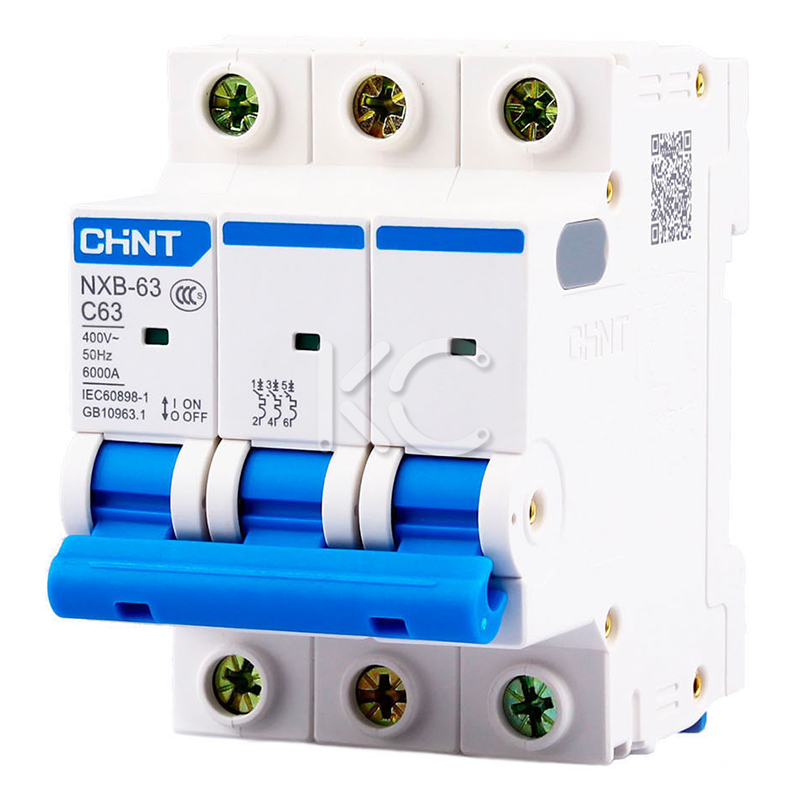 Автоматический выключатель NXB-63 3P 25A 6кA х-ка C, CHINT, арт.814172