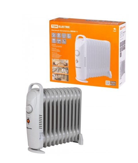 Масляный обогреватель МИНИ-9, 1000 Вт, 9 секций, термостат, TDM, SQ2501-0909