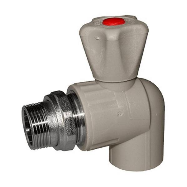 Кран шаровой для радиатора угловой 25х3/4" (40/10) (Valfex) ЗАВОД ВАЛФ-РУС СЕРЫЙ (Россия)