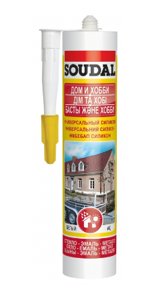 Силикон универсальный "SOUDAL" ДОМ ХОББИ бесцветный 280мл, арт.5411183034549