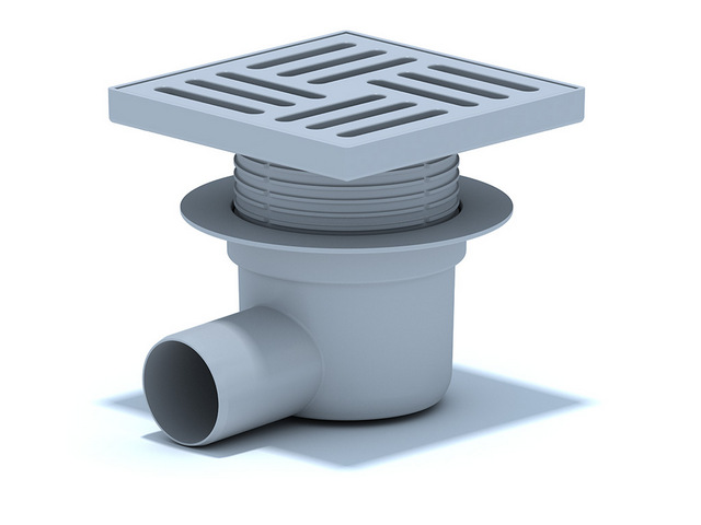 Трап гориз.вып. 50, рег. с решеткой 15х15 из пластика ТА5610, Страна ввоза: Российская Федерация