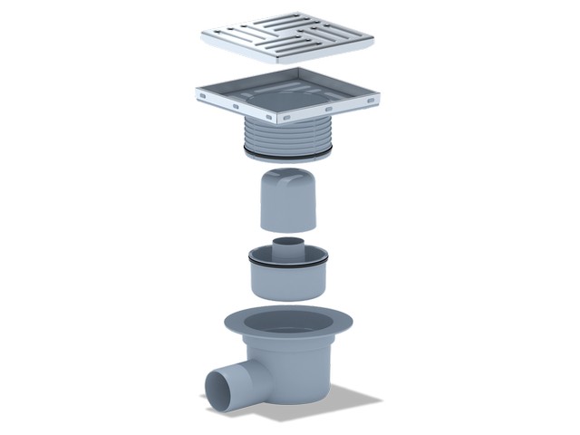 Трап гориз., выпуск 50, рег.решетка 15х15 нерж. ТА5612, Страна ввоза: Российская Федерация