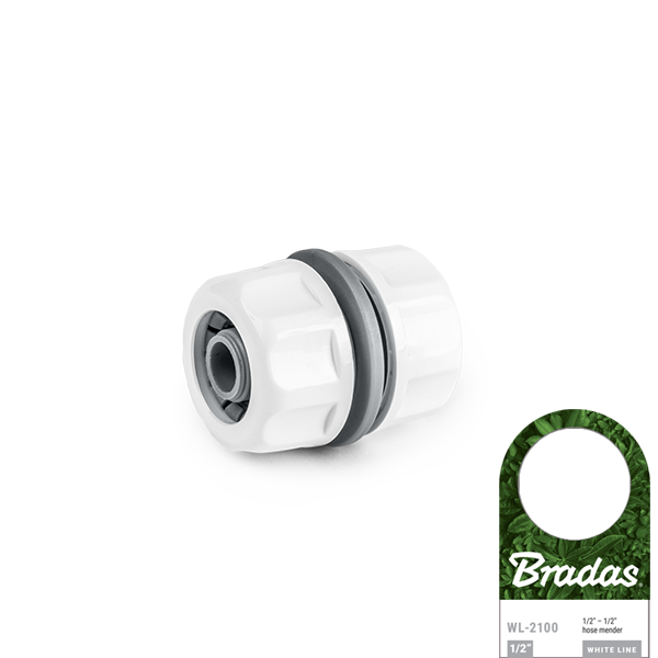 Ф5 Соединитель ремонтный для двух шлангов 1/2" или 5/8" BRADAS White Line (Польша)