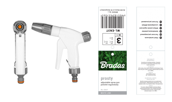 WL3T Разбрызгиватель-пистолет White Line 2-х функц. простой белый (Польша)