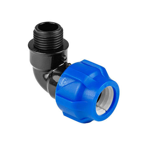 Отвод ПНД компрессионный с наружной резьбой 32х1 1/4" (60/12) VALFEX