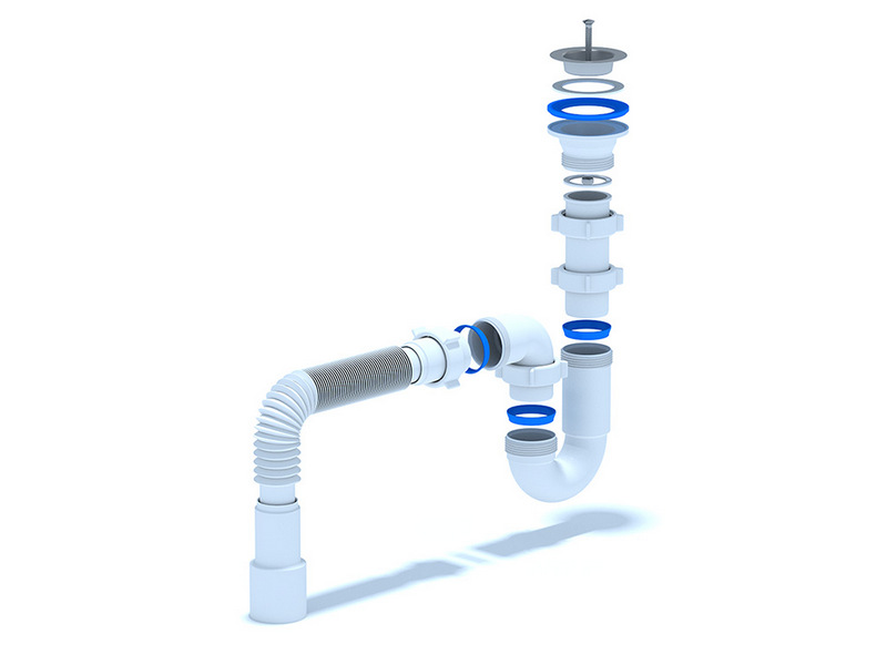Сифон Ани 1 1/2"*40 прямоточный с гибкой трубой 40х40/50, стр. пр. Россия. Артикул D0115