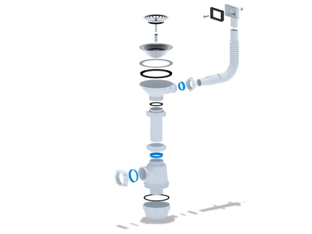 Сифон Ани Грот 3 1/2"* 40с переливом мойки, стр. пр. Россия. Артикул A0145S