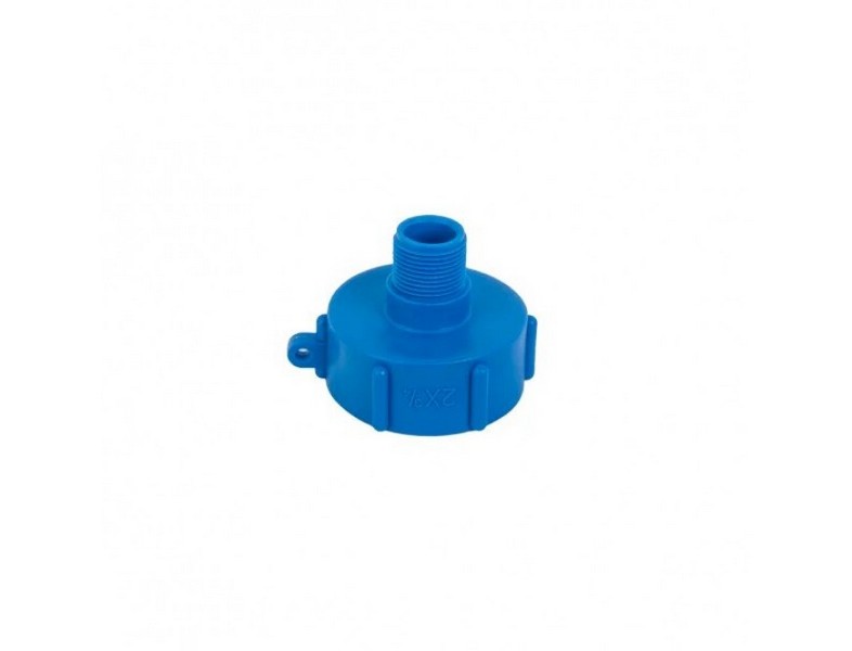 КП-108 Крышка пластмассовая для еврокуба с внутренней резьбой S60x6 и наружной резьбой 1" (Польша)