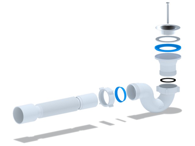 Сифон Ани для душевого поддона1 1/2"*40 с г/т 40х50, стр. пр. Россия. Артикул E115