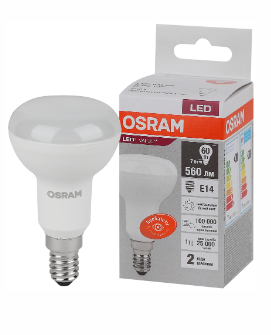 Лампа светодиодная R60 E14 7Вт 230В 4000К/840, OSRAM, арт.581692