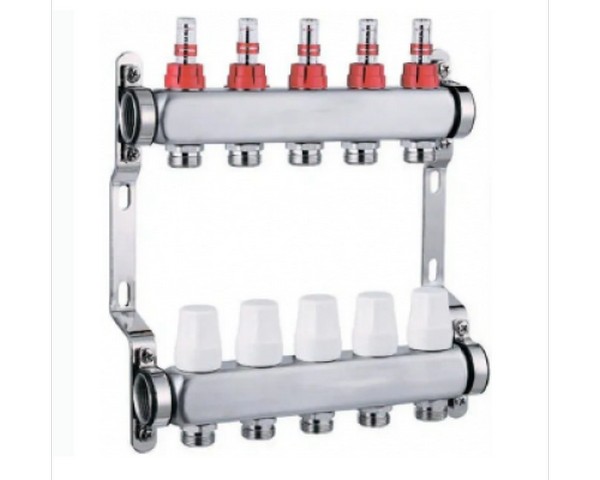 Коллектор с расходомерами 1"x6  ZILTOS (в компл. кронштейны, заглушки), стр. пр. Китай. Артикул XF26