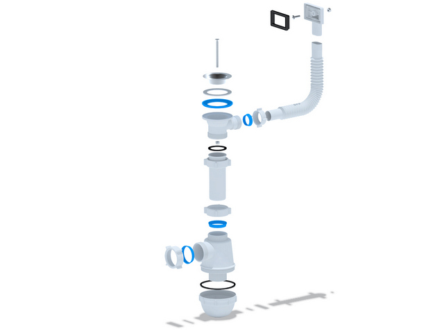 Сифон Ани Грот 1 1/2"* 40с переливом мойки, стр. пр. Россия. Артикул A0140S
