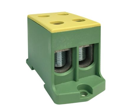 Клемма силовая вводная двойная КСВ 16-95 желто-зеленая, EKF PROxima, арт.pls-kvs2-16-95-y-green