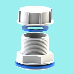 Б-1 Отвод из бака пласт. в сборе с внешней резьбой 1/2" с крышкой (Украина)