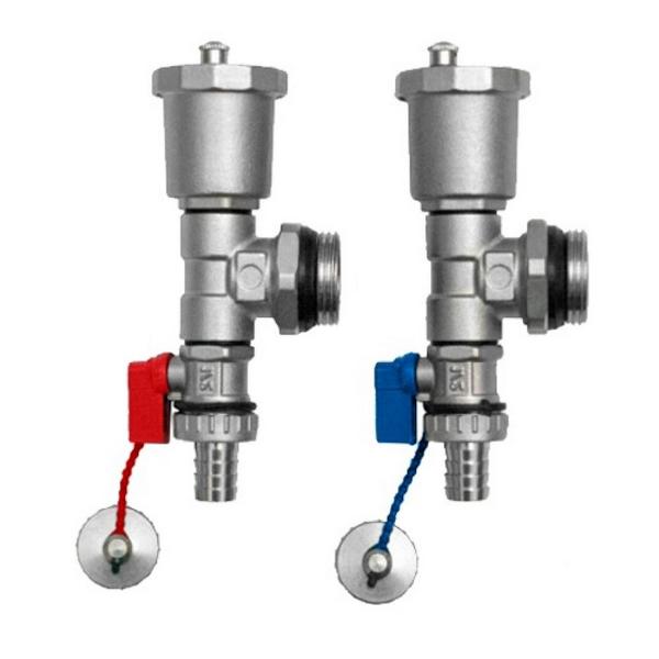 Кран коллекторный с воздухоотводчиком и дренажным сливом 1" (Сливная группа для коллектора торговой