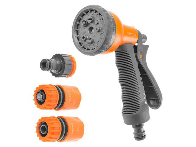 Пистолет-распылитель 8-позиц.+набор фитинга  STARTUL GARDEN (ST6010-10), арт.ST6010-10