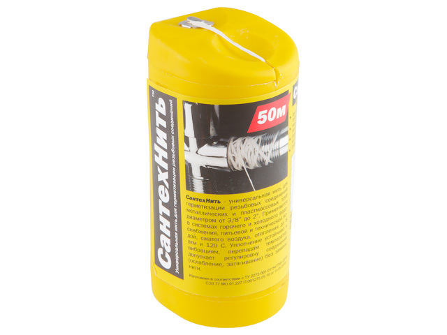 Нить для герметизации резьбовых соединений 50 м СантехНить, арт.5-0035