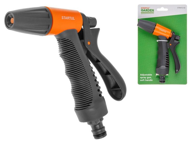 Пистолет-распылитель рег. с мягк. ручк. STARTUL GARDEN (ST6012-02), арт.ST6012-02