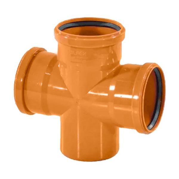 Крестовина 110/110/110х87,5* РЫЖАЯ нар.канализ.(15) VALFEX