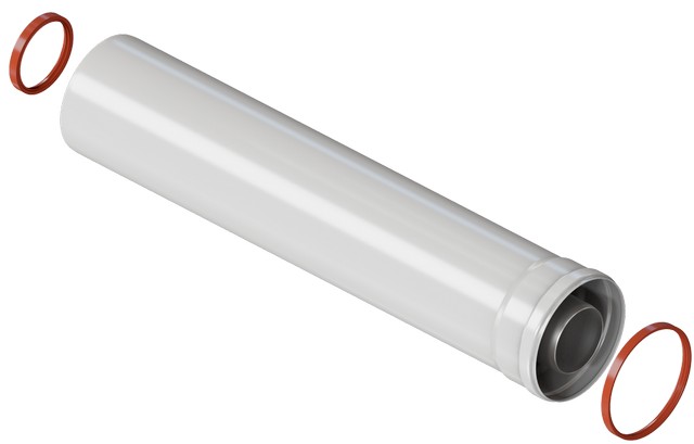 Артикул: Y-1M , Удлинитель дымохода коакс. РАСТРУБ 60/100 L 1000 /Россия/