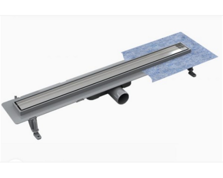 МTLD-6-40, Трап линейный 40 см, 2 в 1 -решётка из нерж. стали+ под плитку, стальная рамка, с гидроиз