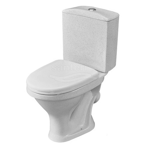 Унитаз-компакт Вест (косой вып., ниж.под., однореж. арм. 6 л, п/пропил.сид) крап на белом, 1с 1P2018