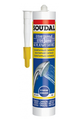 Силикон санитарный "SOUDAL" КУХНИ ВАННЫЕ бесцветный 280мл, арт.5411183034860