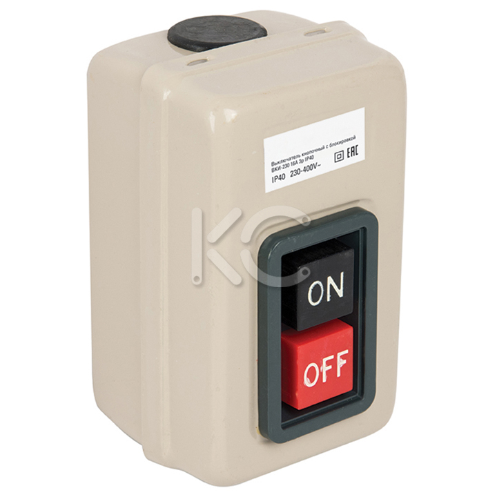 Выключатель кнопочный ВКИ-230 3Р 16А 230/400В IP40 КС, арт.89603