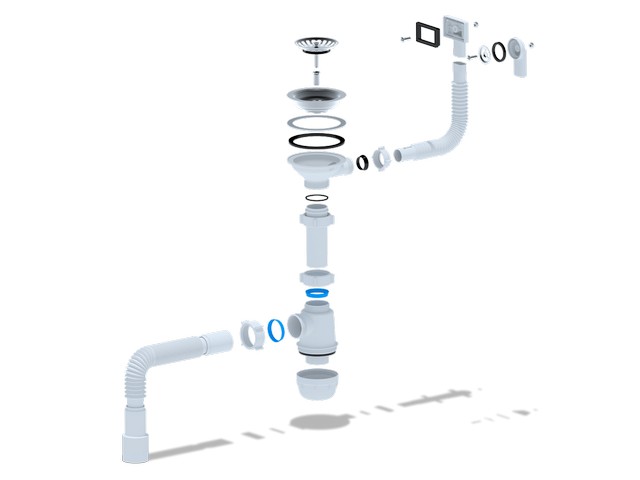 Сифон Ани Грот 3 1/2"* 40.переливом (круг./прям.) и г/т, стр. пр. Россия. Артикул A0145DIY