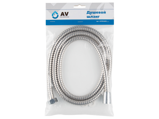 Шланг душевой, SUS/PVC, 1/2" г-г 150 см, мат., AV Engineering, арт.AVSSS-027