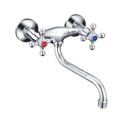 F4608 смеситель для кух. настенн. дв. м/к, КНР