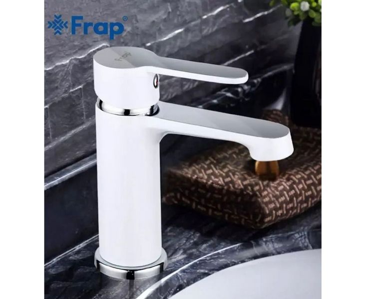 F1041 смеситель для раковины белый хром ф.35, КНР