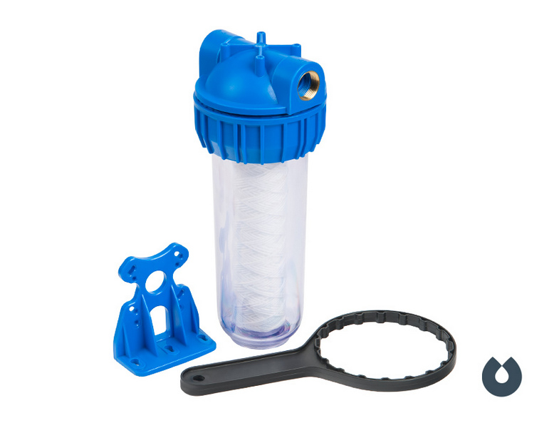 Колба 10" CFC-10K (резьба 1/2") с картриджем SC-10W (5мкм), UNIPUMP