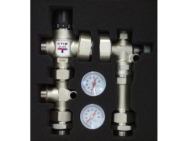 Насосно-смесительный узел JH-1035 с термостатическим клапаном 20-43гр., 130мм/180мм TIM; страна ввоз