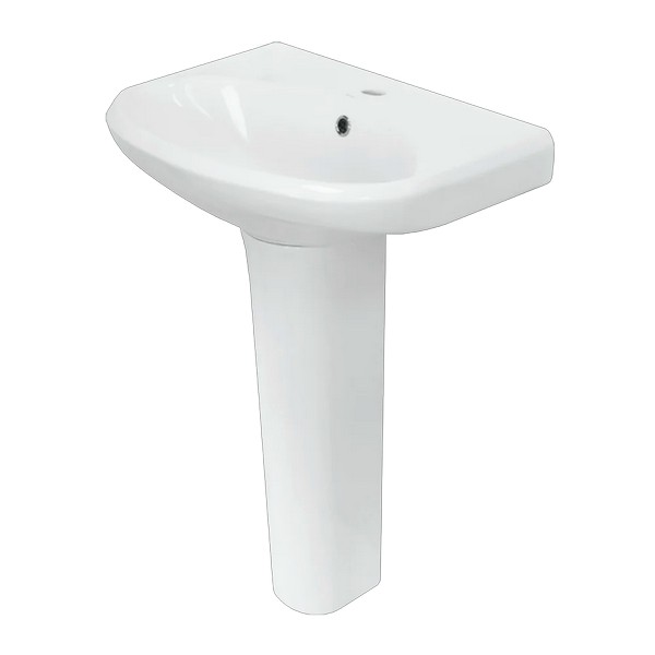 ЦБ-00055779, Умывальник пьедестальный Самарский 57 ВКС белый, 57,5*44,5 см, 1с, WB.PD/Samarsky/57-C/