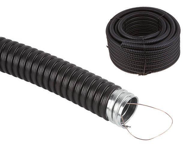 Металлорукав РЗ-ЦПнг в ПВХ изоляции с протяжкой d-18 (50м), ETP, арт.4812804047657