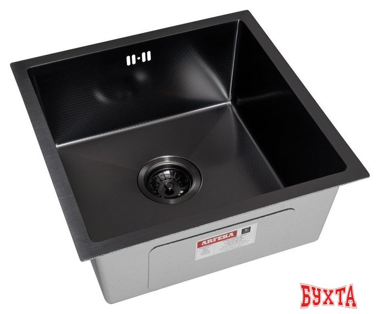 Кухонная мойка ARFEKA ECO AR 450*450 BLACK PVD NANO DECOR