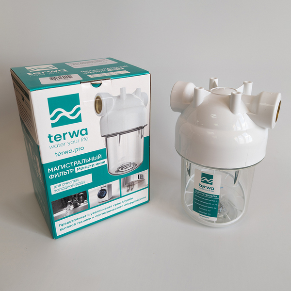Магистральный фильтр для холодной воды Terwa Магистр мини 1/2", РОССИЯ, Ш/К:4816071300941