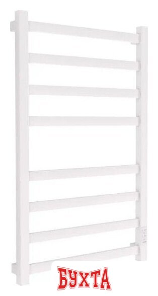 Полотенцесушитель Маргроид Ferrum Вид 81/10 СНШ профильный (перекладины 30x10, 4+4) 80/40 Белый матовый, скрытого монтажа, таймер справа