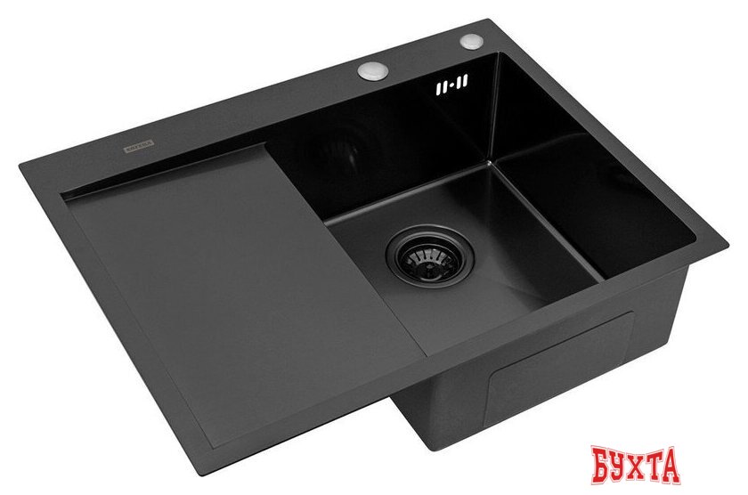 Кухонная мойка ARFEKA ECO AR 650*500 R BLACK PVD NANO