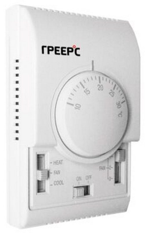 Комнатный термостат со встроенным трехступенчатым переключателем скорости TDS