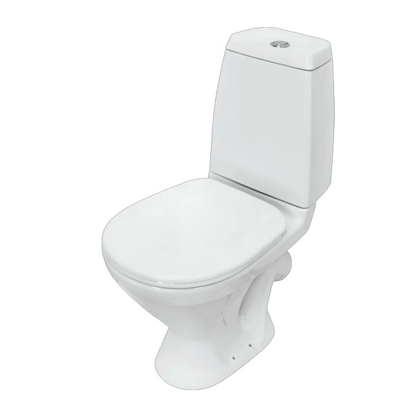 ЦБ-00055746, Унитаз-компакт "Кама" стандарт (арматура 1-режим. "Уклад", сид. полипр, крепление), бел