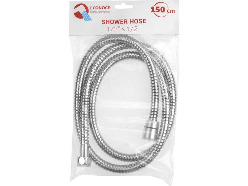 Шланг душевой, SUS/PVC, 1/2" г-г 150 см, хром, ECONOCE, арт.EC001