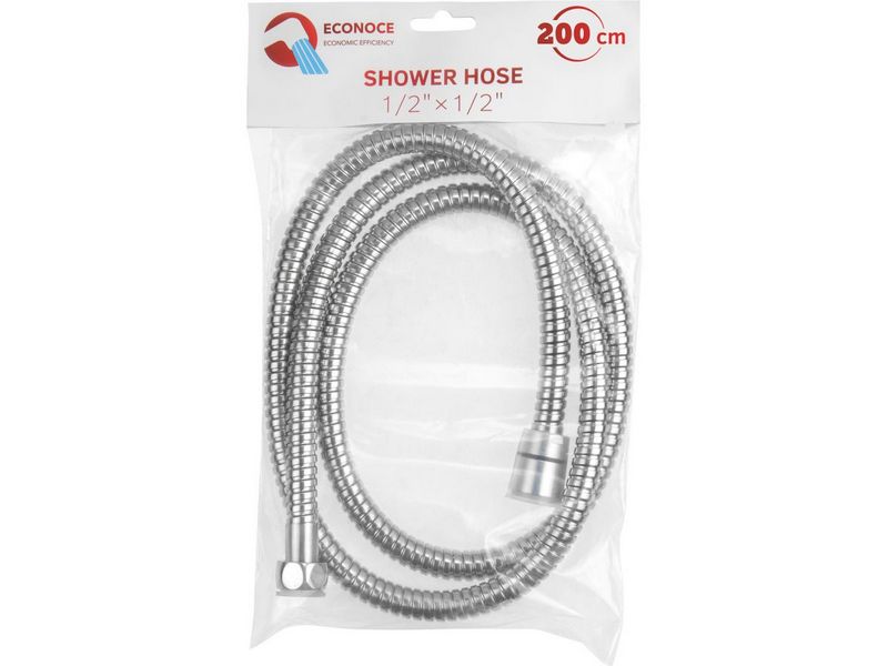 Шланг душевой, SUS/PVC, 1/2" г-г 200 см, хром, ECONOCE, арт.EC004